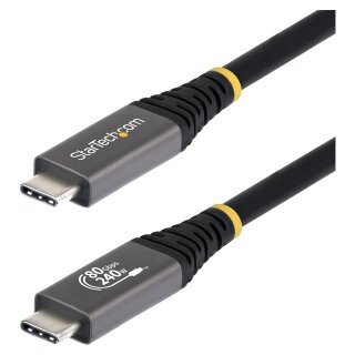 STARTECH.COM 50cm USB4 Kabel 80Gbps USB-IF-zertifiziertes USB-C Ladekabel 240W 8K 120Hz-4K 240Hz DP2.1monitorkabel Thunderbolt 4