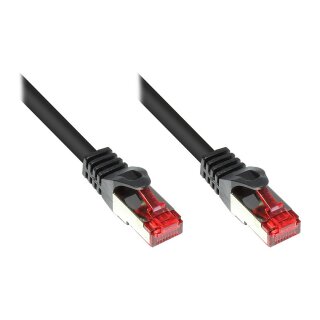 GoodConnections Patchkabel mit Rastnasenschutz, Cat. 6, S/FTP, PiMF, PVC, 250MHz, schwarz, 7,5m,