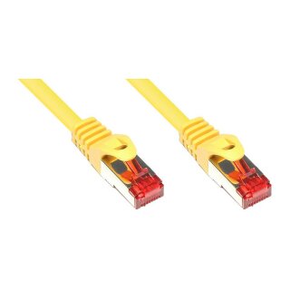 GoodConnections Patchkabel mit Rastnasenschutz, Cat. 6, S/FTP, PiMF, PVC, 250MHz, gelb, 0,25m,