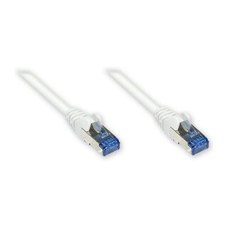 Connections Patchkabel mit Rastnasenschutz, Cat. 6A, S/FTP, PiMF, halogenfrei, 500MHz, weiß, 0,5m