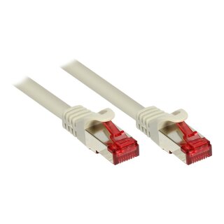 GoodConnections Patchkabel mit Rastnasenschutz, Cat. 6, S/FTP, PiMF, PVC, 250MHz, grau, 0,25m,