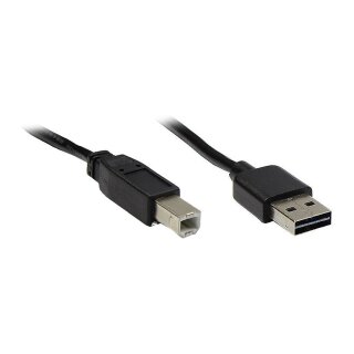 GoodConnections Anschlusskabel USB 2.0 EASY Stecker A an Stecker B, schwarz, 5m,