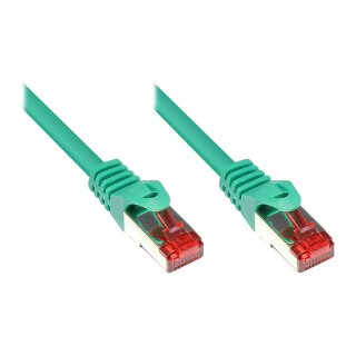 GoodConnections Patchkabel mit Rastnasenschutz, Cat. 6, S/FTP, PiMF, PVC, 250MHz, grün, 0,5m,