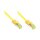 Connections RJ45 Patchkabel mit Cat. 7 Rohkabel und Rastnasenschutz, S/FTP, PiMF, halogenfrei, 500MHz, OFC, gelb, 0,25m