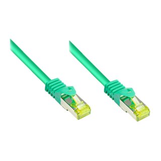 GoodConnections RJ45 Patchkabel mit Cat. 7 Rohkabel und Rastnasenschutz (), S/FTP, PiMF, halogenfrei, 500MHz, OFC, grün, 2m,