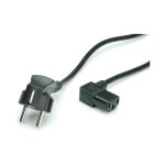VALUE Netzkabel abgewinkelte IEC-Buchse schwarz 1,8m