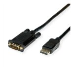 VALUE Kabel DisplayPort-VGA, DP ST - VGA ST, schwarz, 5 m