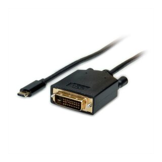 VALUE USB Typ C - DVI Adapterkabel, ST/ST, 1 m