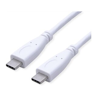 VALUE USB 3.2 Gen 2 Kabel, C-C, ST/ST, 4K UHD-1, 10Gbit/s, Emark, 100W, wei, 0,5 m