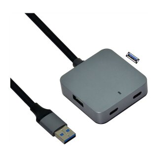 VALUE USB 3.2 Gen 1 Hub, 4 Ports (2x USB-A + 2x USB-C), mit Verlngerungskabel, 5 m