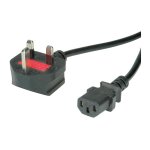 VALUE UK Netzkabel, gerade IEC-Buchse, 10A, schwarz, 1,95 m