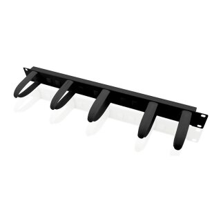 VALUE 48,26cm 19Zoll-Frontplatte 1HE mit 5 Kabelsen schwarz
