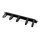 VALUE 48,26cm 19Zoll-Frontplatte 1HE mit 5 Kabelsen schwarz
