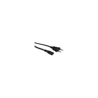 VALUE Netzkabel Euro-Flachstecker auf C7, 2polig, schwarz, 5 m