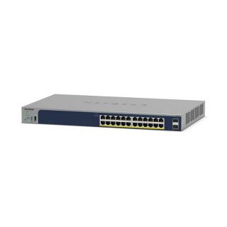 NETGEAR Smart GS724TPP - Switch - L3 Lite - Smart - 24 x 10/100/1000 (PoE+) + 2 x Gigabit SFP - Desktop, an Rack montierbar - PoE+ (380 W)