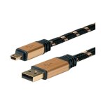 ROLINE GOLD USB 2.0 Kabel, Typ A - 5-Pin Mini, 1,8 m