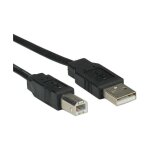 ROLINE USB 2.0 Notebook-Flachkabel, Typ A-B, schwarz, 1,8 m