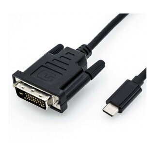 ROLINE USB Typ C - DVI Adapterkabel, ST/ST, 1 m