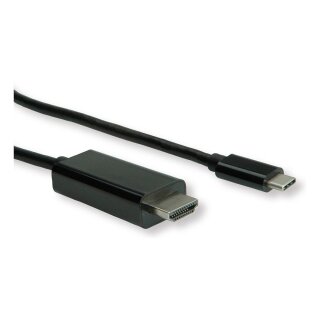 ROLINE USB Typ C - HDMI Adapterkabel, ST/ST, 3 m