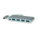 ROLINE USB 3.2 Gen 1 Hub, 4fach, Typ C Anschlusskabel,...