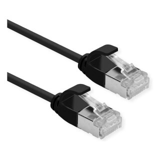 ROLINE U/FTP DataCenter Patchkabel Cat.6A (Class EA), LSOH, slim, schwarz, 0,5 m