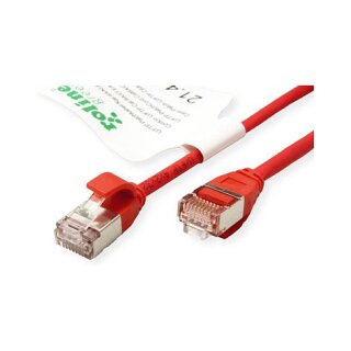 ROLINE GREEN U/FTP Patchkabel Cat.6A (Class EA), LSOH, slim, rot, 0,5 m