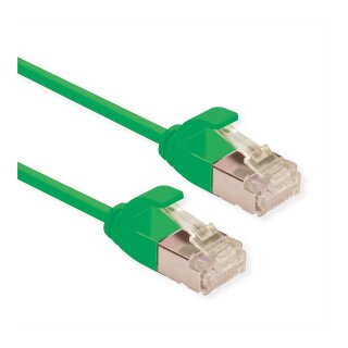 ROLINE GREEN U/FTP Patchkabel Cat.6A (Class EA), LSOH, slim, grn, 0,5 m