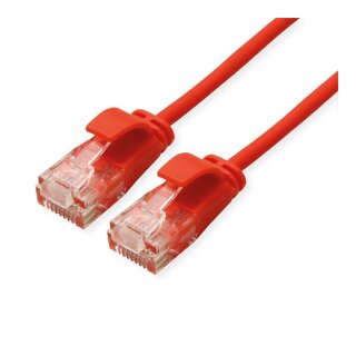 ROLINE GREEN UTP Patchkabel Cat.6A (Class EA), LSOH, slim, rot, 0,5 m