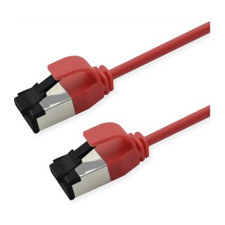 ROLINE S/FTP Patchkabel Kat.8.1, Slim, PoE, rot, 1m
