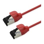 ROLINE S/FTP Patchkabel Kat.8.1, Slim, PoE, rot, 2m