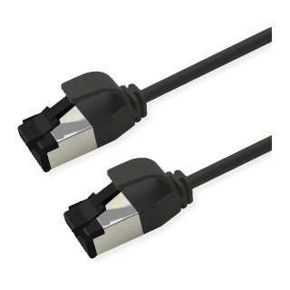 ROLINE S/FTP Patchkabel Kat.8.1, Slim, PoE, schwarz, 1,5m