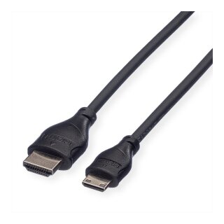 ROLINE HDMI High Speed Kabel mit Ethernet HDMI ST - Mini HDMI ST 2m