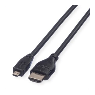 ROLINE HDMI High Speed Kabel mit Ethernet HDMI ST - Micro HDMI ST 2m