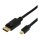 ROLINE Mini DisplayPort Kabel, v1.4, mDP - DP, ST - ST, schwarz, 1 m