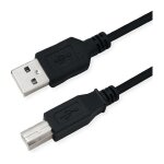 ROLINE RM USB 2.0 Kabel, Typ A-B, schwarz, 0,8 m