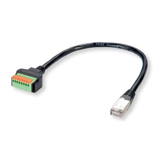 ROLINE Kabeladapter RJ45 Stecker zu Terminalblock, (Drucktasten), 30 cm