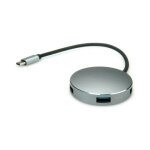 ROLINE USB 3.2 Gen 1 Hub, rund, 4fach, Typ C Anschlusskabel