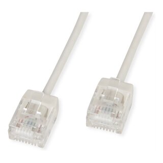ROLINE UTP DataCenter Patchkabel Cat.6A (Class EA), LSOH, slim, extra kurzer Stecker, grau, 5 m