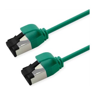ROLINE S/FTP Patchkabel Kat.8.1, Slim, PoE, gruen, 0,5m