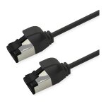 ROLINE S/FTP Patchkabel Kat.8.1, Slim, PoE, schwarz, 0,5m