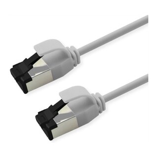 ROLINE S/FTP Patchkabel Kat.8.1, Slim, PoE, weiss, 5m