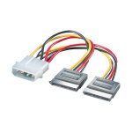 ROLINE Y-Adapterkabel 4 pol. HDD / 2x SATA 0,12m