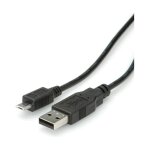 ROLINE USB 2.0 Kabel USB A ST - Micro USB B ST schwarz 0,8m