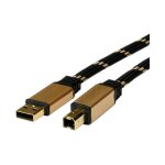 ROLINE GOLD USB 2.0 Kabel Typ A-B 3,0m
