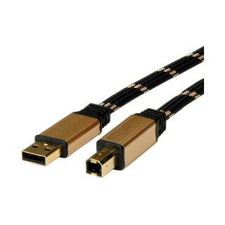 ROLINE GOLD USB 2.0 Kabel Typ A-B 4,5m