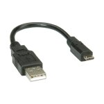 ROLINE USB 2.0 Kabel, USB A ST - Micro USB B ST, schwarz,...