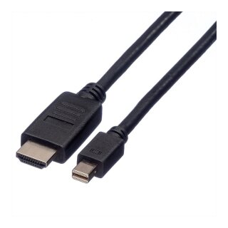 ROLINE Mini DisplayPort Kabel, Mini DP-HDTV, ST/ST, schwarz, 1,5 m