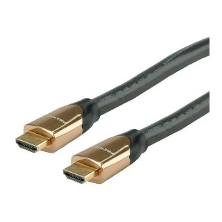 ROLINE 4K PREMIUM HDMI Ultra HD Kabel mit Ethernet, ST/ST, schwarz, 7,5 m