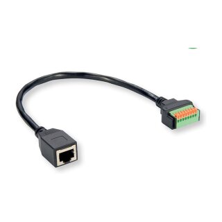 ROLINE Kabeladapter RJ45 Buchse zu Terminalblock, (Drucktasten), 30 cm