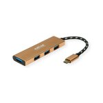 ROLINE GOLD USB 3.2 Gen 1 Hub, 4fach, Typ C Anschlusskabel